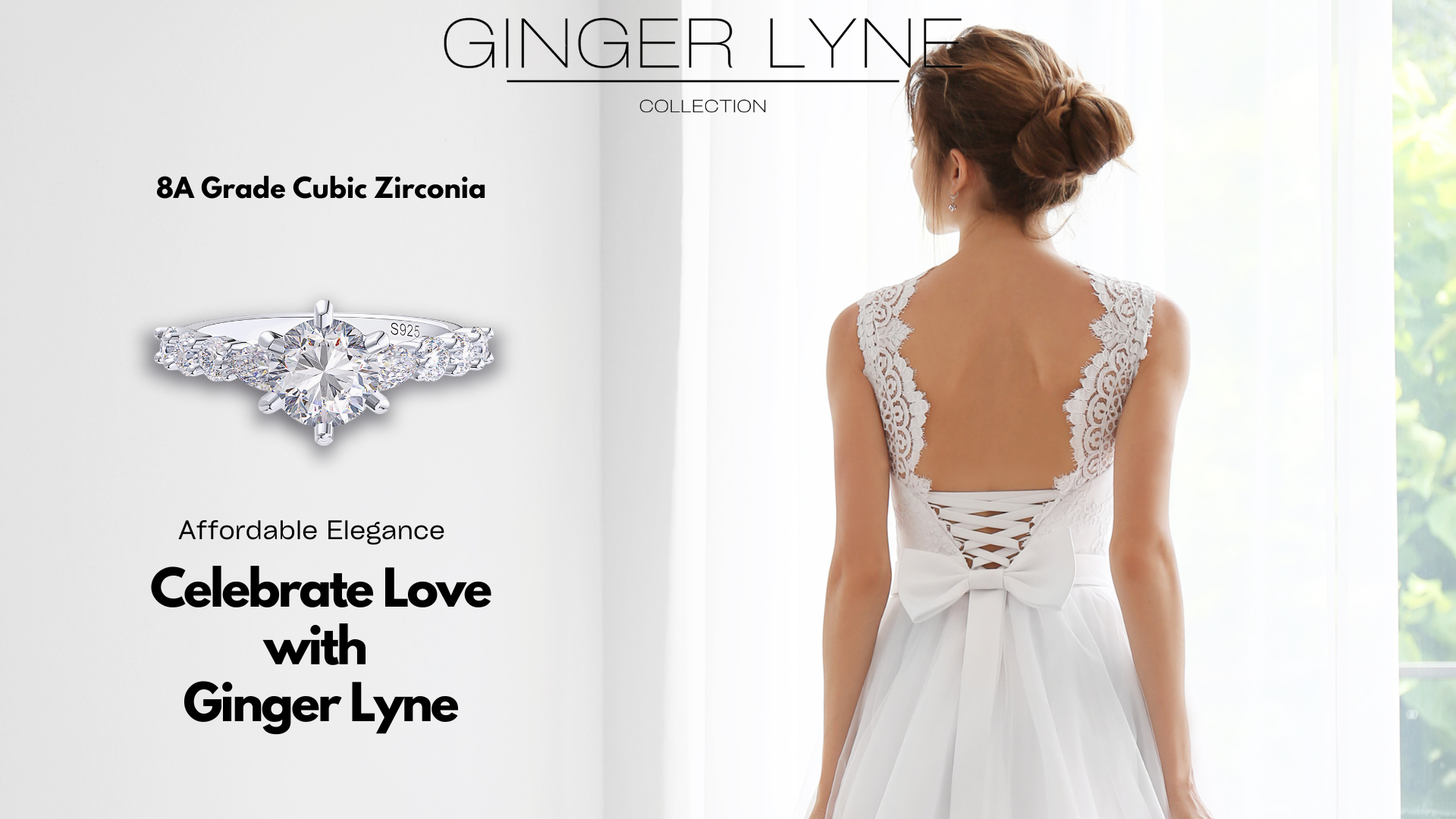 thumbnail video image 2 of Round Engagement Ring for Women by Ginger Lyne 2.5 Ct Sterling Silver Wedding Rings, 2 of 7