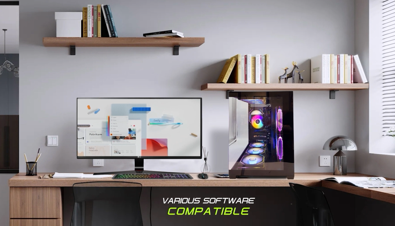 thumbnail video image 2 of Gaming PC Desktop,Intel i7-11700F up to 4.9GHz,NVIDIA RTX 4060 8GB Graphics,16GB RAM,1TB NVMe SSD,Wi-Fi6,BT 5.4,650W PSU,Win 11,RGB Keyboard & Mouse, 2 of 8
