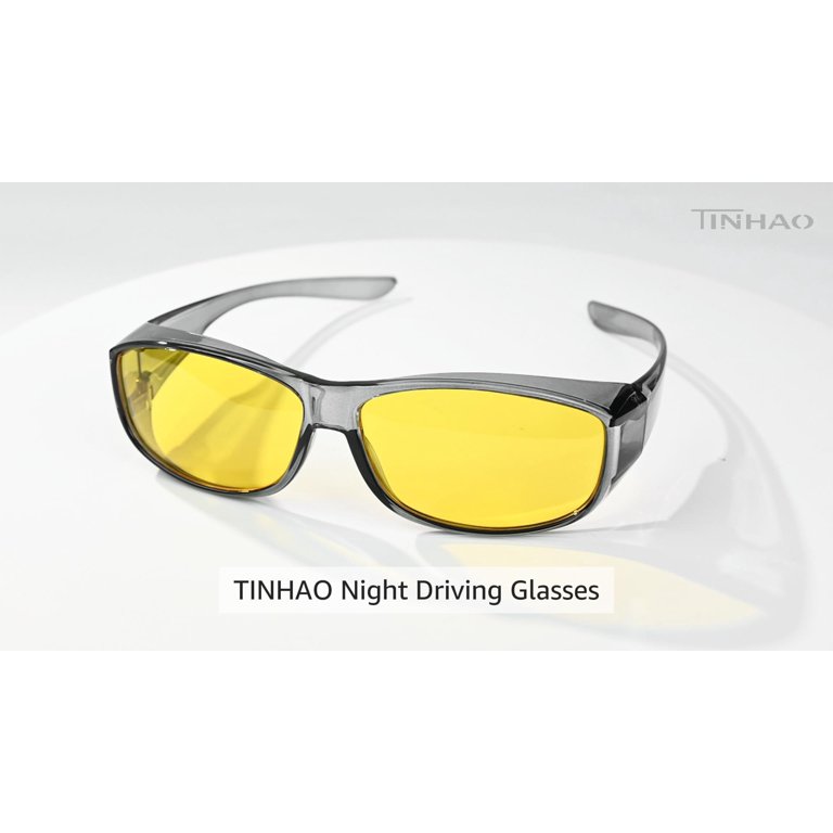 TINHAO Night Driving Glasses, Anti-Glare HD Vision, Wrap Around - Main Image