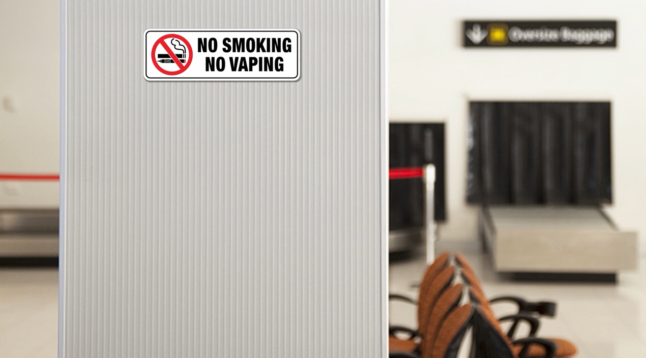 thumbnail video image 2 of No Smoking No Vaping Sign, (4 Pack) 9 X 3 Inch, Self-Adhesive, Use for Home Office/Business, Easy to Apply, Black Big Letters on White Plate, 2 of 7