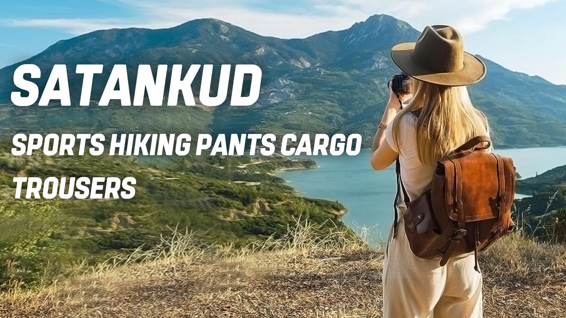 thumbnail video image 2 of Satankud Women's Cargo Capris Hiking Pants for Camping Outdoor Athletic Casual Loose Comfy Elastic Waist with Pockets Quick Dry Armygreen S, 2 of 9