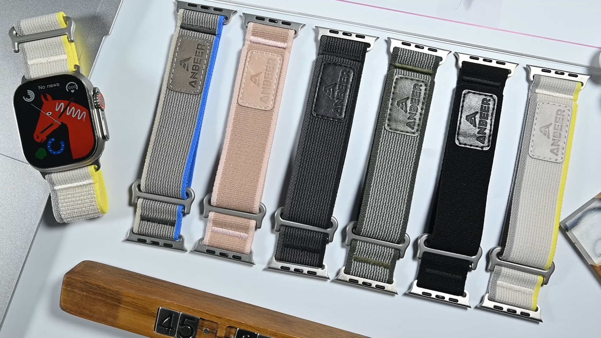 thumbnail video image 2 of Compatible with Apple Watch Series 10 9 8 7 6 5 4 3 2 1 SE2 SE,Rugged Wide Nylon Loop Sport Bands for iWatch Ultra Band 49mm 46mm 45mm 44mm 42mm Men and Women, 2 of 8