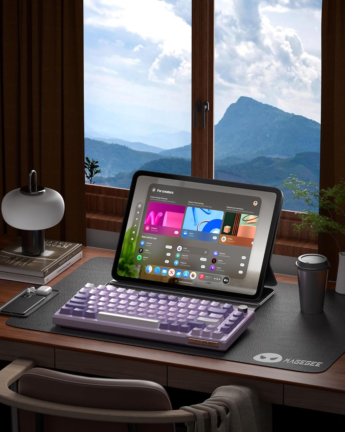 thumbnail video image 2 of MageGee Portable 60% Mechanical Gaming Keyboard, MK-Box LED Backlit Compact 68 Keys Mini Wired Office Keyboard with Red Switch for Windows Laptop PC Mac - Purple, 2 of 8