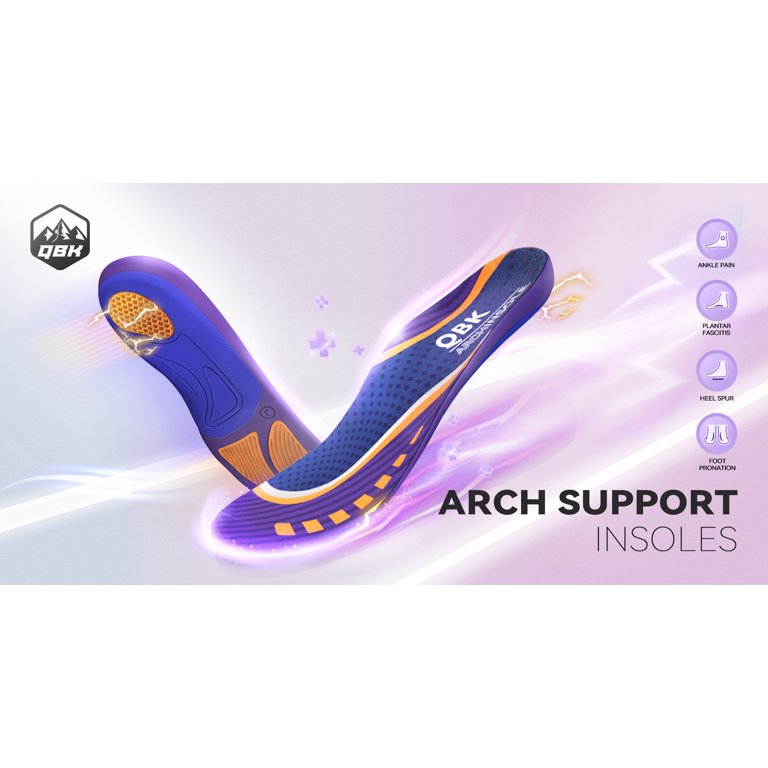 QBK Running Shoe Support Plantar Fasciitis Insoles High Arch - Main Image