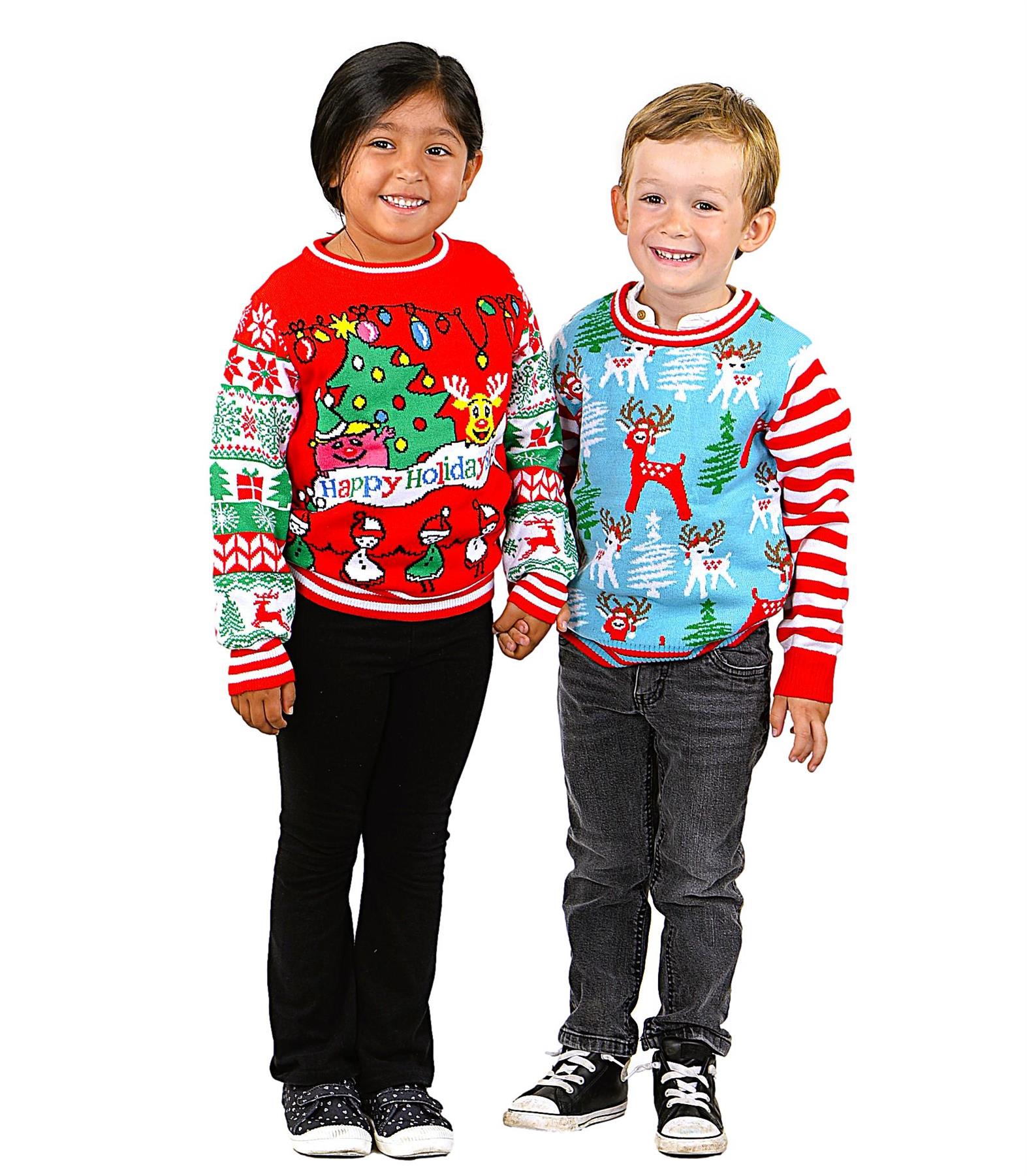 thumbnail video image 2 of Socal Look Kids Christmas Sweater, Children's Acrylic Holiday Pullover for Boys & Girls, 9-10 Years, 2 of 8