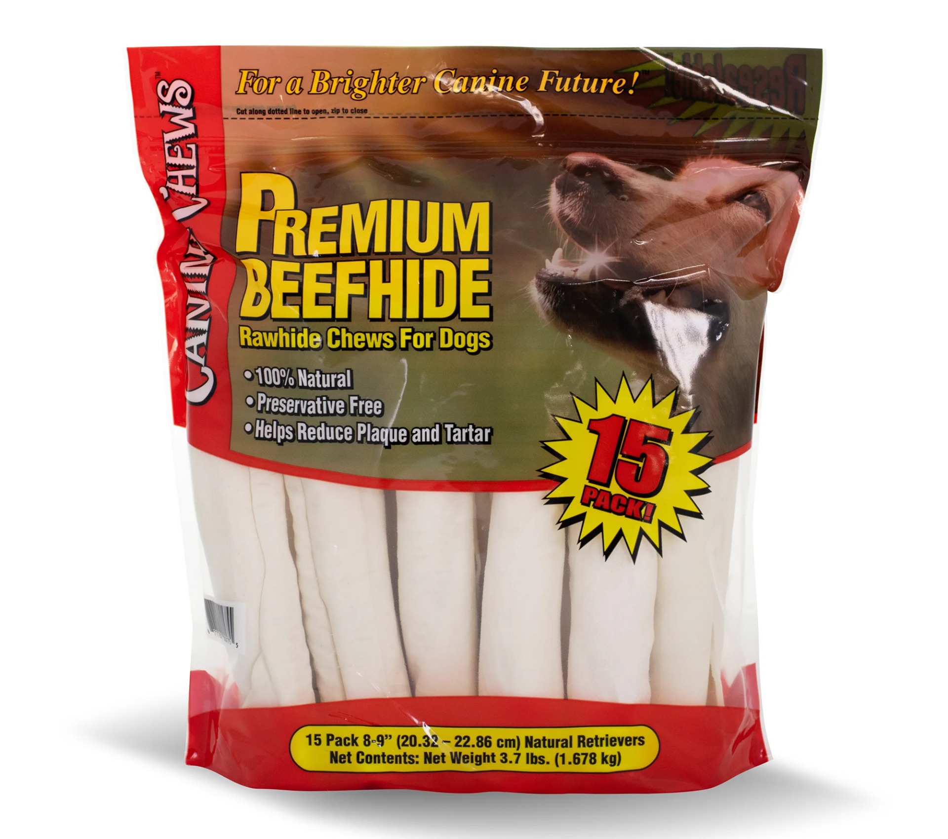 thumbnail video image 2 of CANINE CHEWS 8-9" Retriever Rolls For Dog Chews | 100% Natural & Real Beef Hide For Dogs | Chews Rawhide Healthy Beef Roll For Dog Treats (Pack of 15), 2 of 10
