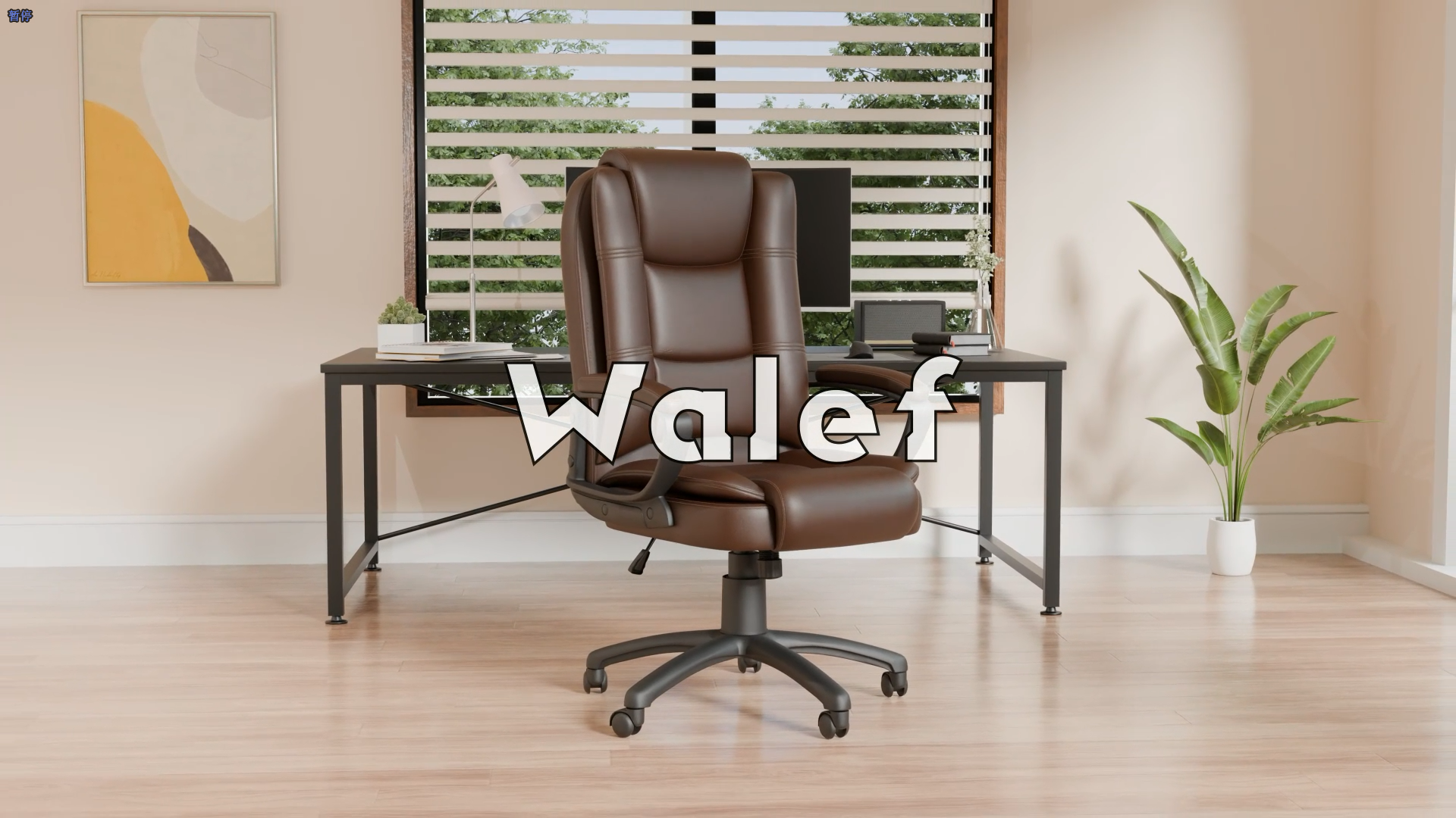 thumbnail video image 2 of Waleaf Home Office Chair, 8Hours Heavy Duty Design, Ergonomic High Back Cushion Lumbar Back Support, Computer Desk Chair, Big and Tall Chair, Adjustable Executive Leather Chair With Arms, 2 of 9