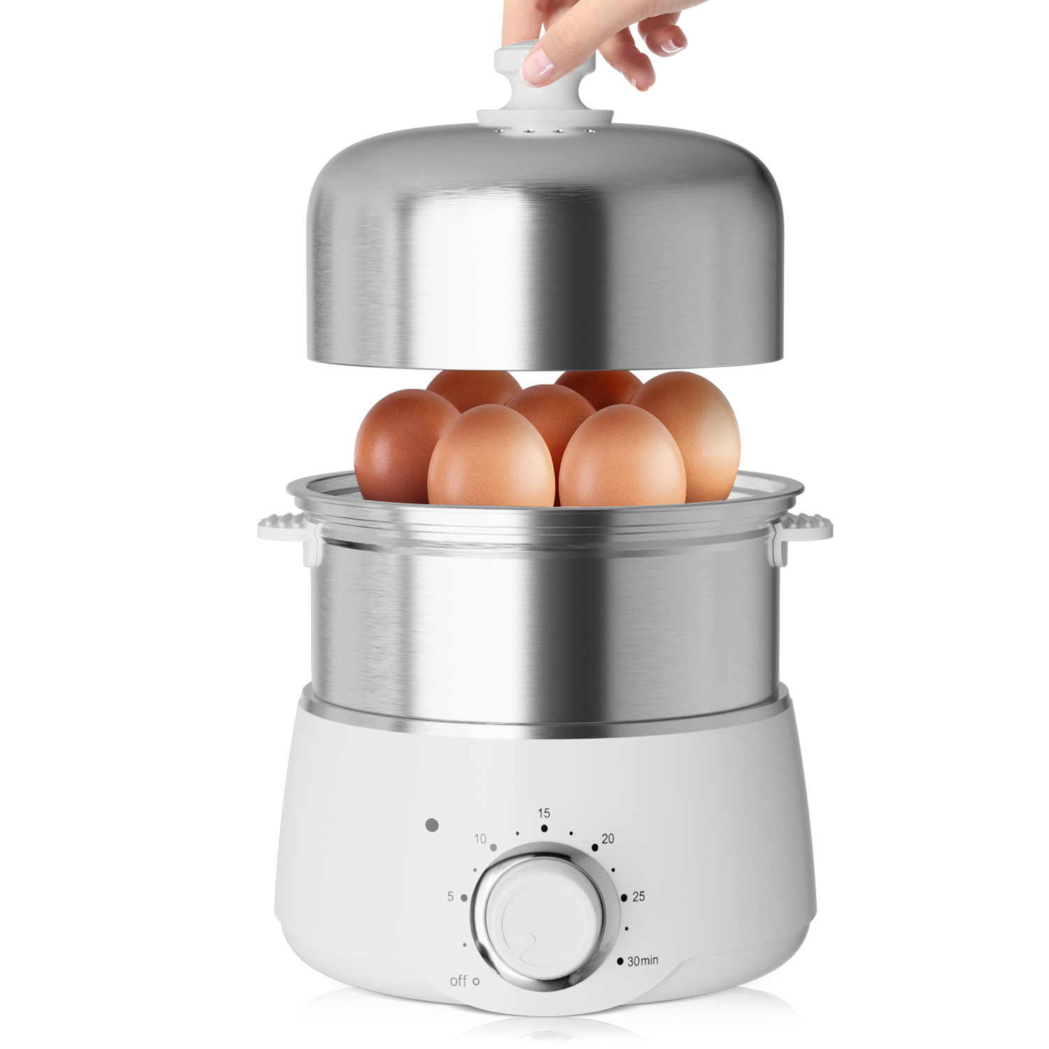 thumbnail video image 2 of CACHOO Electric Rapid Egg Cooker, 14 Egg Capacity for Hard Boiled Eggs, Poached Eggs, Scrambled Eggs, or Omelets Maker with Auto Shut Off, 2 of 9