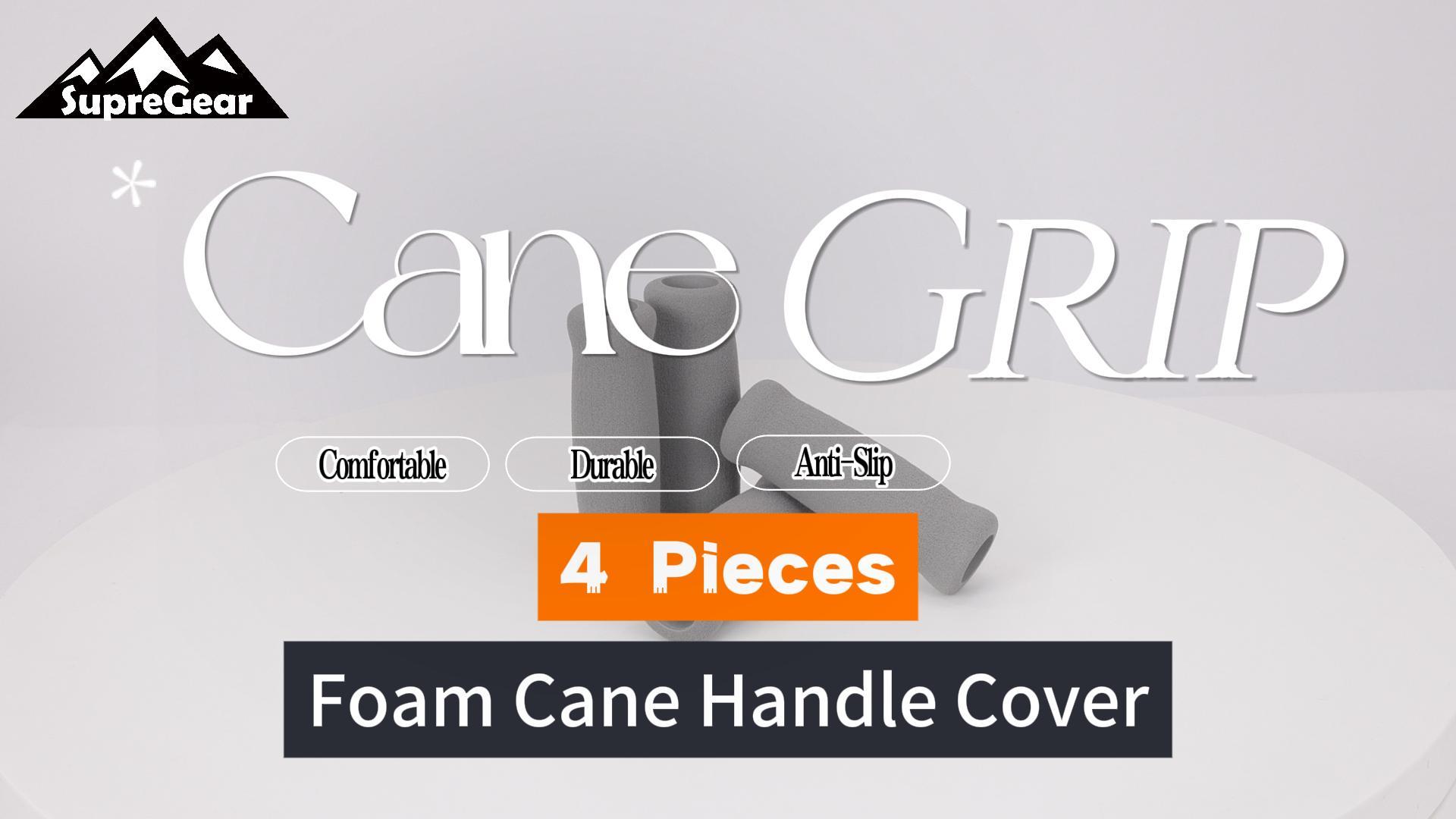 thumbnail video image 2 of SupreGear 2-Pack Cane Handle Grips for Offset & Walking Canes, Fit for 1 inch Handle, 2 of 9