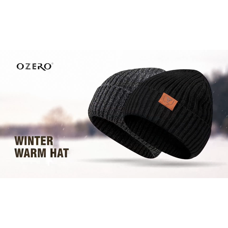 帽子 nutemperor fur beanie Black Original One Winter Wool Knitted Chunky Visor Beanie Hat