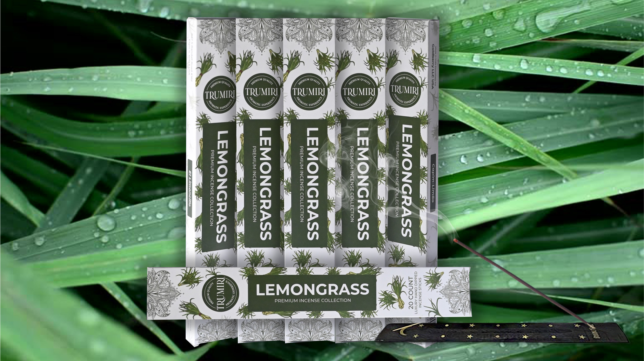 thumbnail video image 2 of Lemongrass Incense Sticks for Backyard Patio - Total 120 Insence-Sticks - 6 Packs of 20 Insense - Inciensos - Inscents - Natural Non Toxic Ingredients - Incents - Incence - Inscense - Insents, 2 of 8