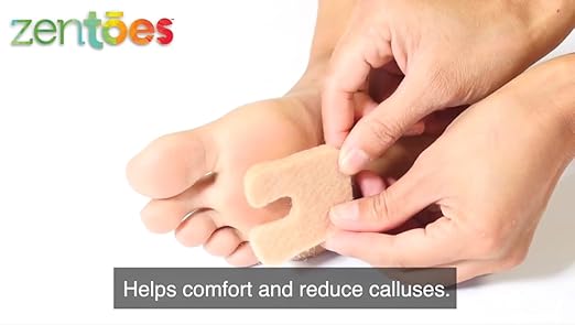 thumbnail video image 2 of ZenToes U-Shaped Felt Callus Pads | Calluses Remover Cushion from Rubbing on Shoes | Helps Reduce Foot and Heel Pain, 18 Ct, 2 of 8