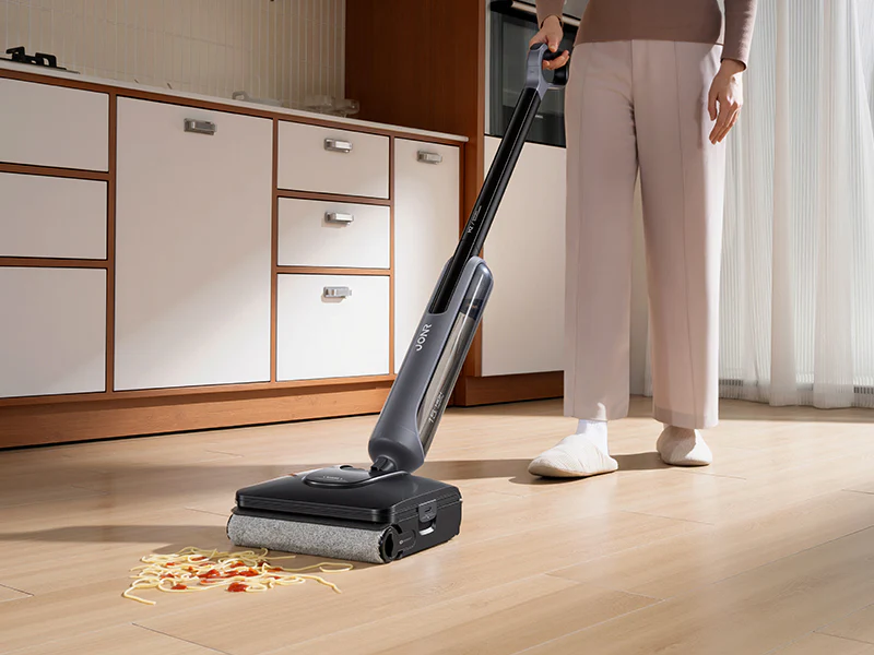 thumbnail video image 2 of JONR H2 Wet Dry Vacuum Cleaner and Vacuum Mop for Hard Floors, Self-Cleaning, Cold Air Drying, Tangle-Free, HEPA Filter, Black, 2 of 10