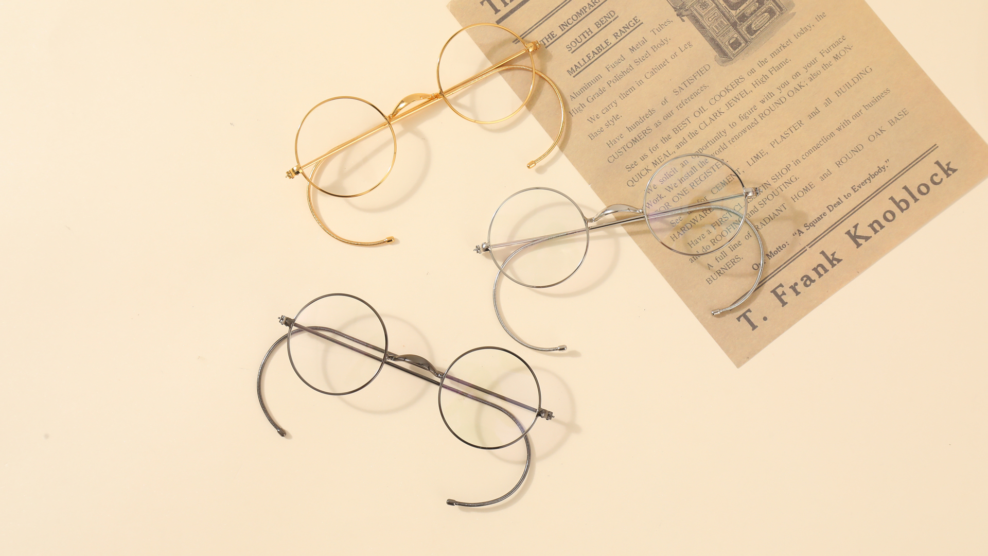 thumbnail video image 2 of Blue Light Blocking Reading Glasses, Small Round Wire Rim Readers for Computer Use Anti-Glare Cut UV400 Clear Lens, 2 of 7