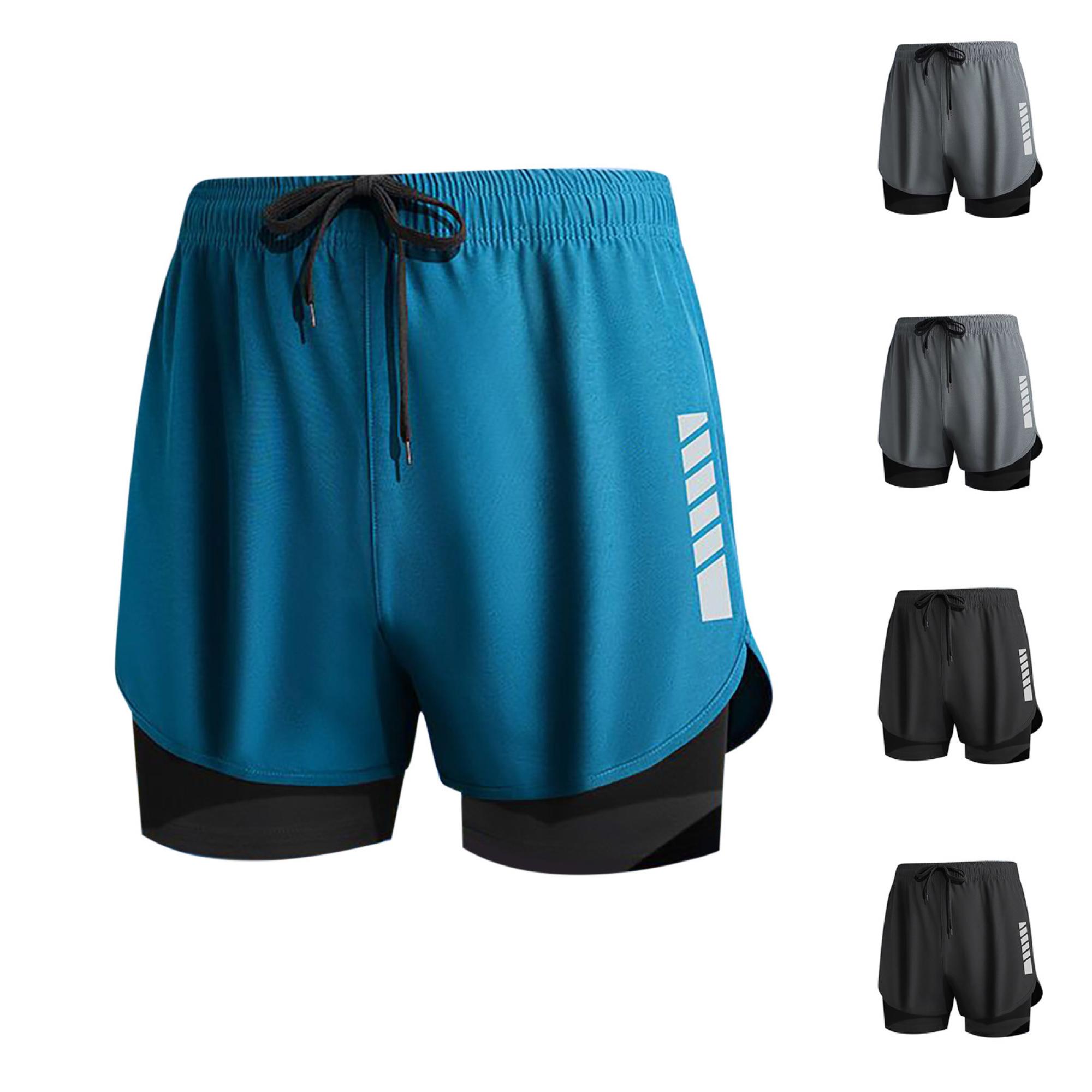 thumbnail video image 2 of Umfun Men 2 In 1 Compression Running Shorts Double Layer Quick Dry Anti Chafe Gym Training Workout Athletic Sport Shorts With Liner, 2 of 8