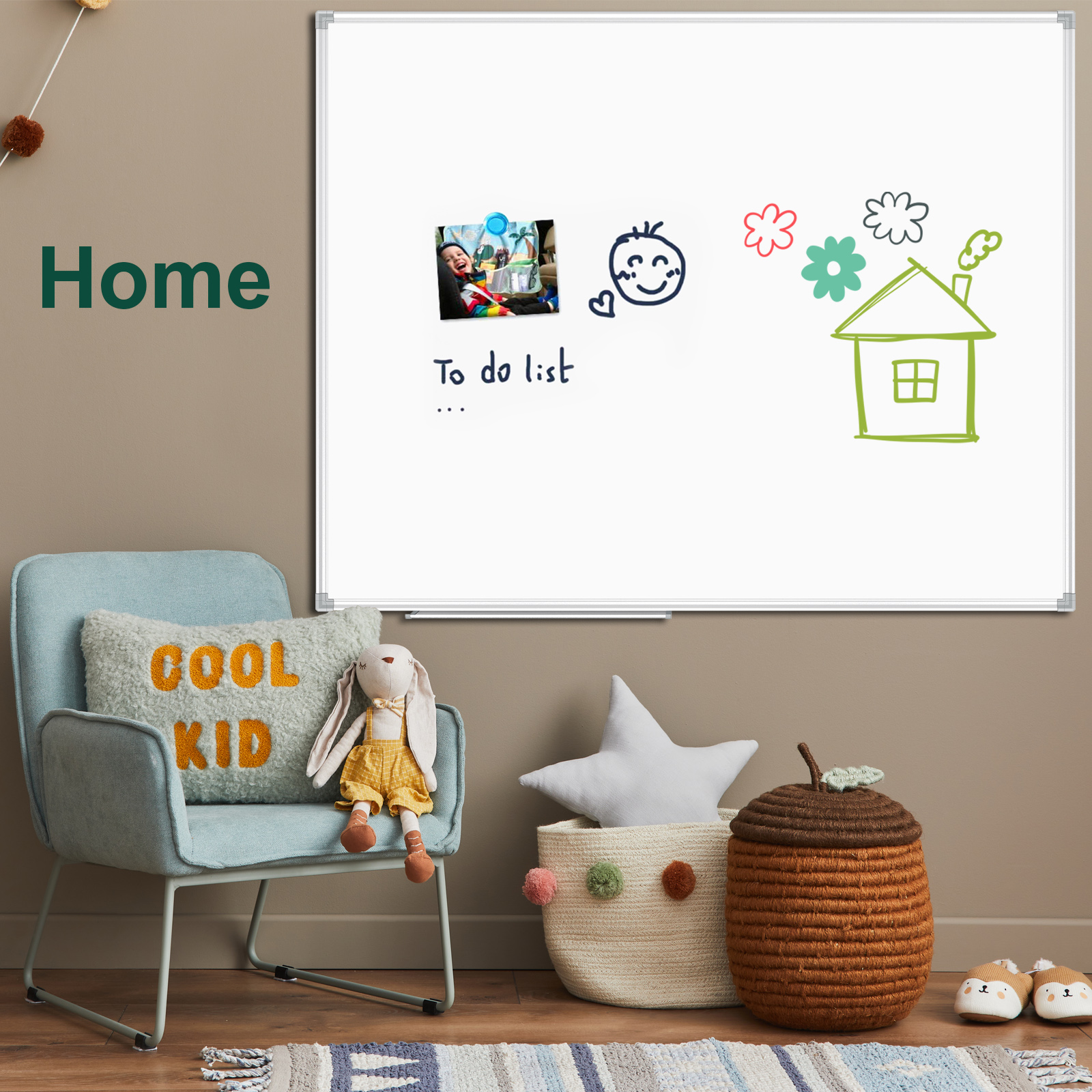 thumbnail video image 2 of Lockways Dry Erase Board 35" x 23", Magnetic Whiteboard for Wall, Aluminium Frame Wall mounted Whiteboard for Home, School, Office, 2 of 8
