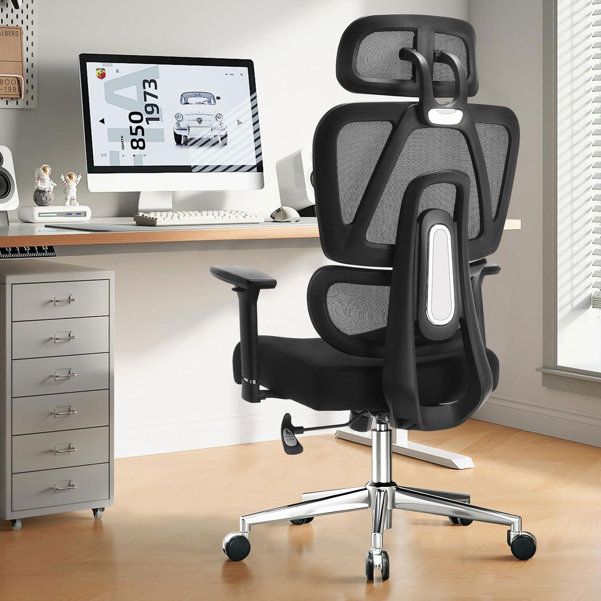 thumbnail video image 2 of JONPONY Big and Tall Office Chair 400lbs, Executive Reclining Office Chairs with Footrest, High Back Leather Home Office Chair Thick Padded Armrests, Ergonomic Adjustable Lumbar Support, GREEN, 2 of 8