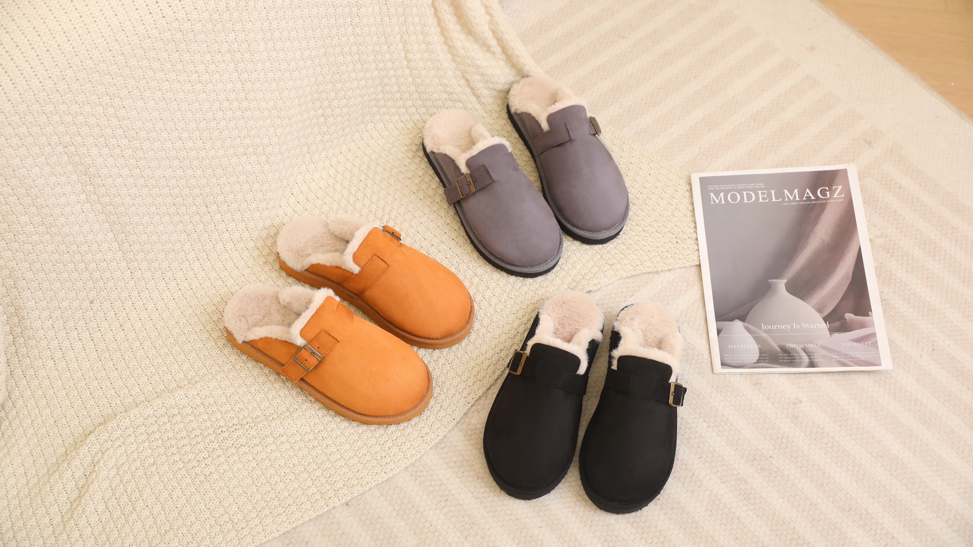 thumbnail video image 2 of Vonmay Women's Fuzzy Foam Slippers Warm Comfy Winter House Slipper Shoes indoor and outdoor, 2 of 6