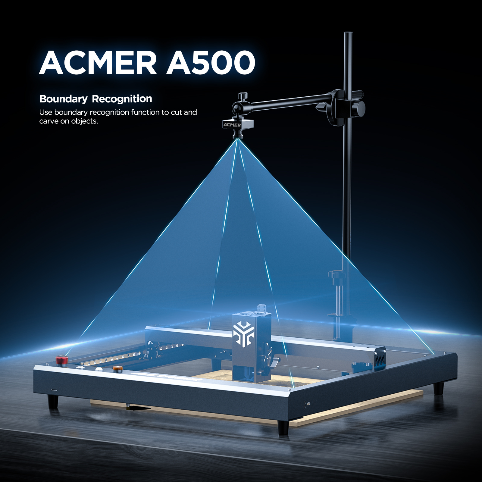 thumbnail video image 2 of ACMER A500 Lightburn Camera 450*450mm Photography Area Engraver Camera for ACMER P1, P2&Most Laser Engraver Support Work Preview, Multitask Operation, Precise Positioning, 2 of 10