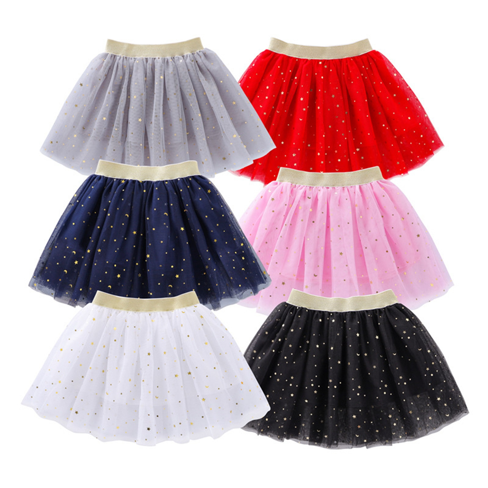 thumbnail video image 2 of SNKSDGM Skirts for Girls 10-12 Kids Tulle Tutu Skirt with Glitter Print Star Princess Party Skirt for Girls 1 10 Years 6-8 Years, 2 of 6