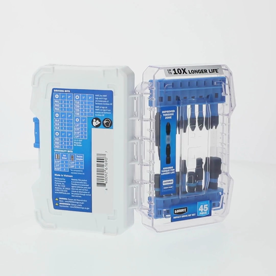 HART 45 Piece Impact Drive Bit Set - Walmart.com