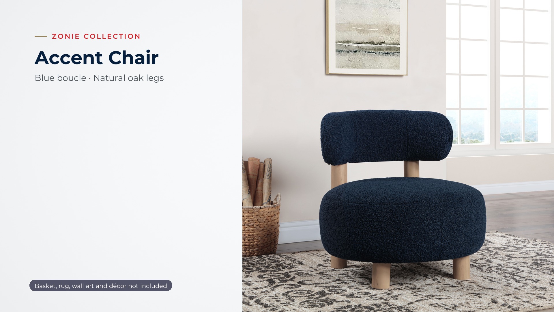 thumbnail video image 2 of Coaster Zonie Boucle Upholstered Barrel Back Accent Chair, Blue, 2 of 12
