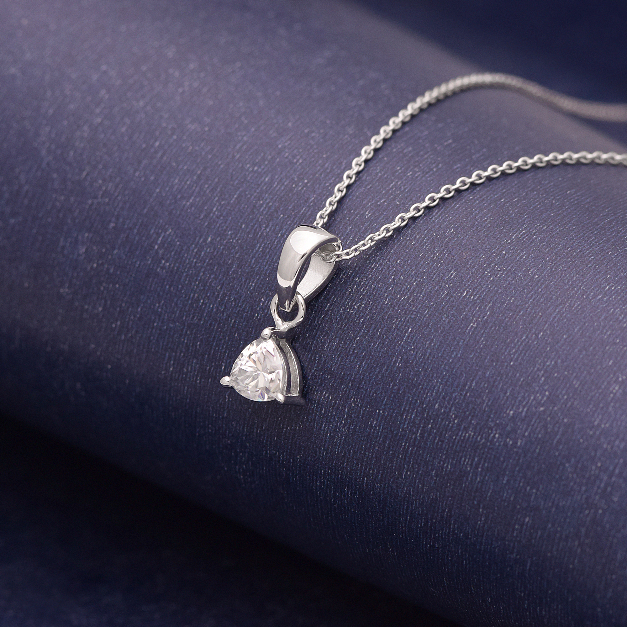 thumbnail video image 2 of 0.50 Carat Moissanite Diamond E Color VS1 Clarity Brilliant Cut 925 Sterling Silver Solitaire Women Valentines Day Gifts Necklace, 2 of 8