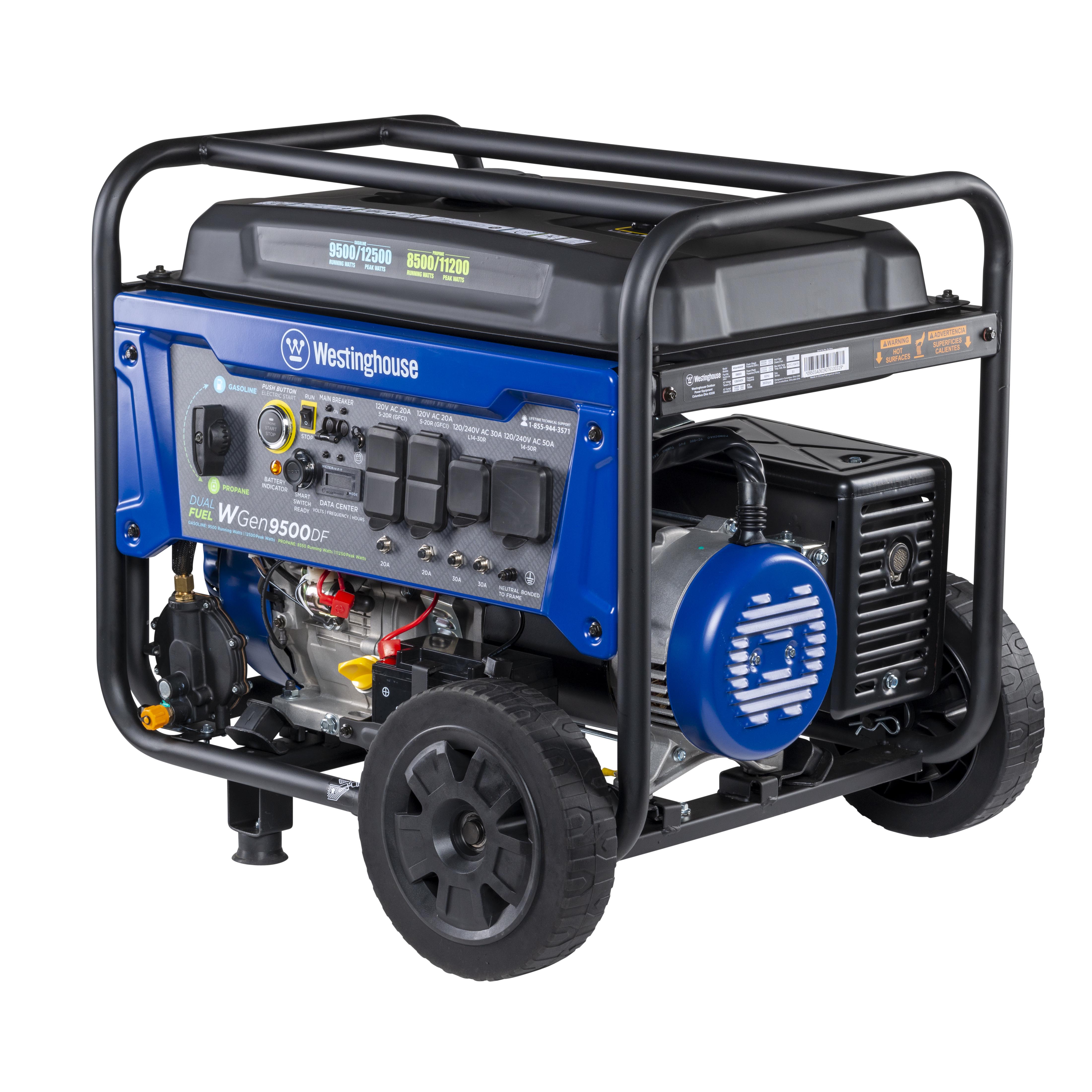 Westinghouse 10,000-Watt Gas Powered Portable Generator with Remote Start,  Low THD, Transfer Switch Outlet and CO Sensor ecoGen10000 - The Home Depot