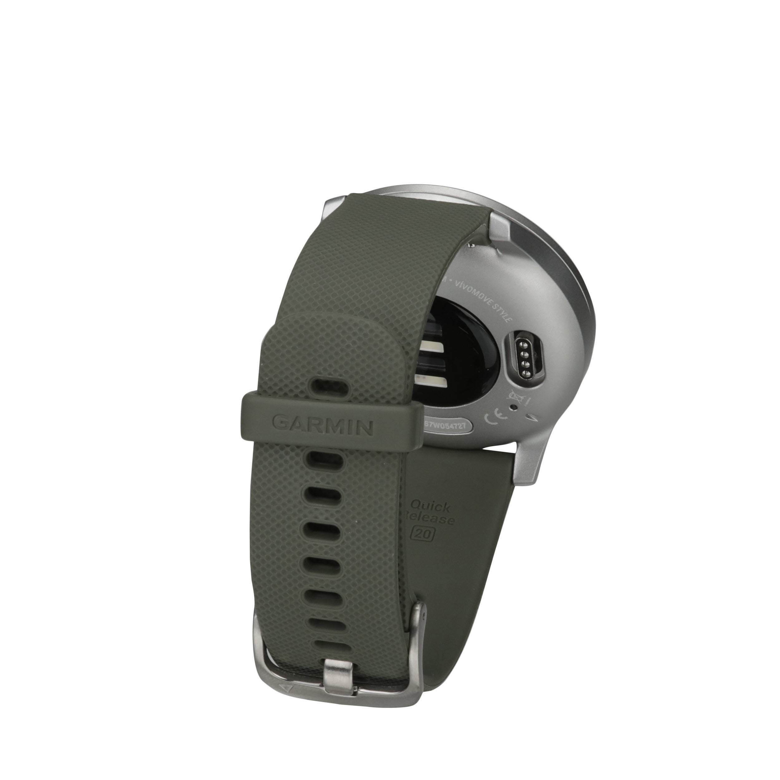 Garmin Vivomove® Smart Watch, Style Moss Green with Silver