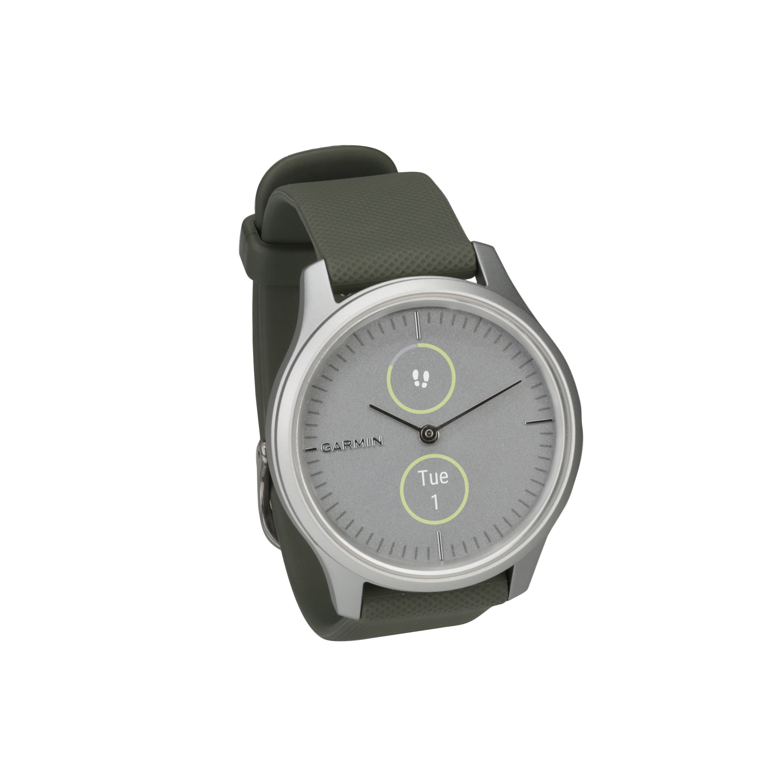 Garmin Vivomove® Smart Watch, Style Moss Green with Silver