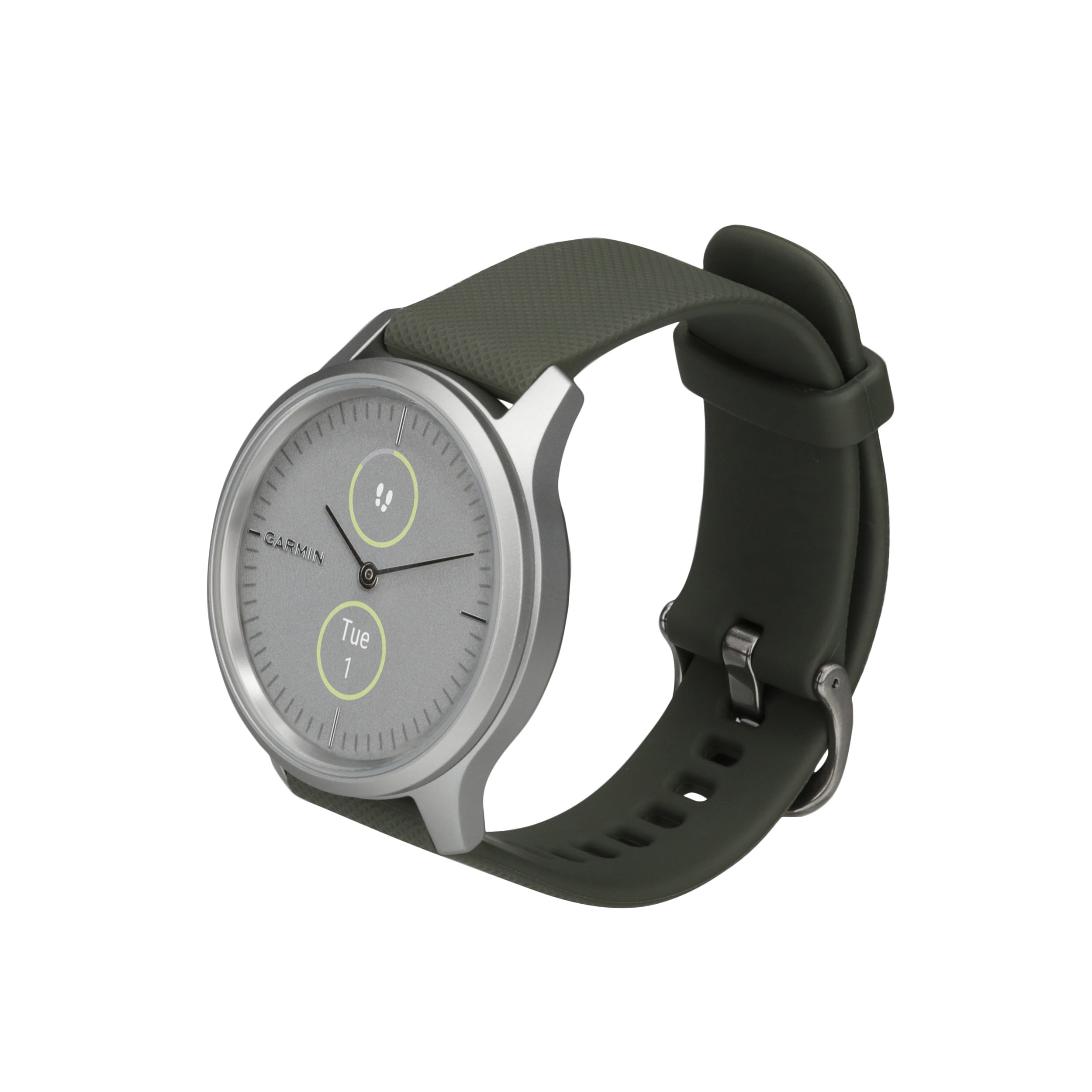 Garmin Vivomove® Smart Watch, Style Moss Green with Silver