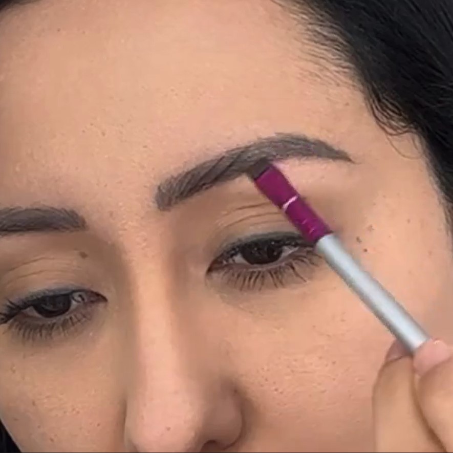 thumbnail video image 2 of Vertex Beauty Eyebrow Brush FIRM For Filling Pomade Gel VERY Thin Eyeliner Angled Winged Tips Contour Conceal Eye Brow Edges Eyeshadow Blending Makeup Brushes Defining Arches Winged Eyeliner Stencil, 2 of 8
