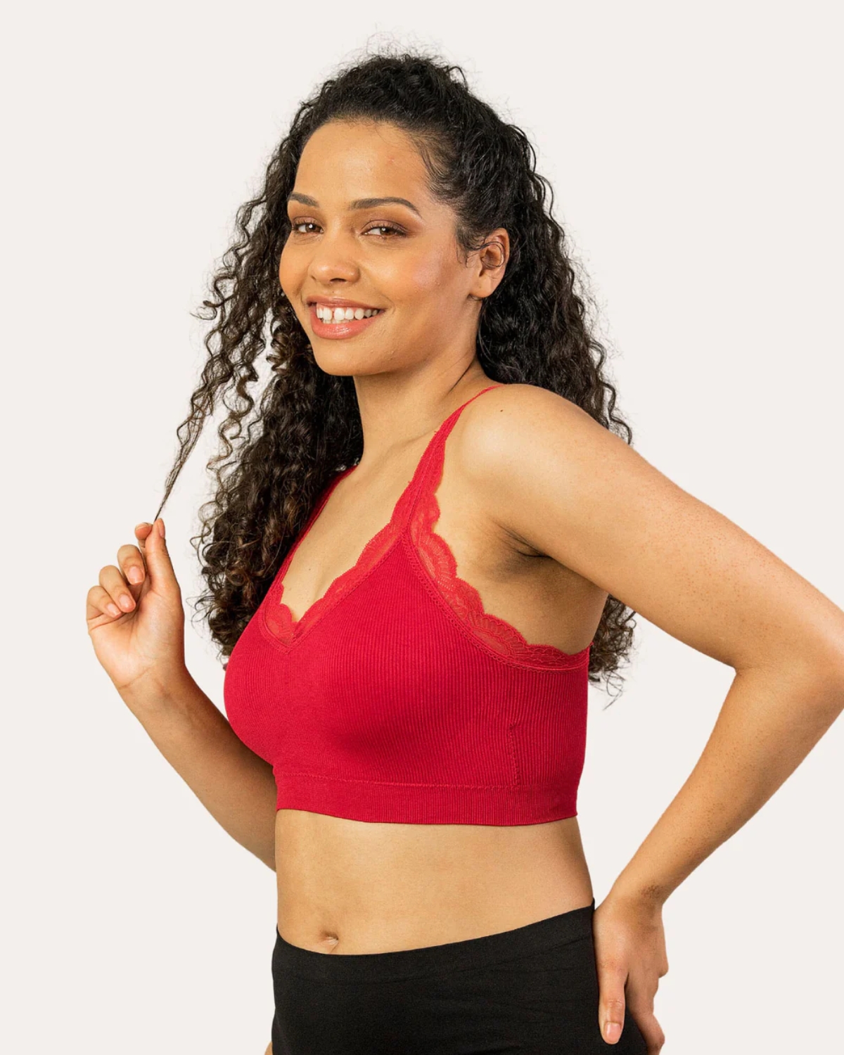 thumbnail video image 2 of Coobie Women's Lace Lover Bra 9140, Seamless Wireless Bralette with Lace Trim, 2 of 8