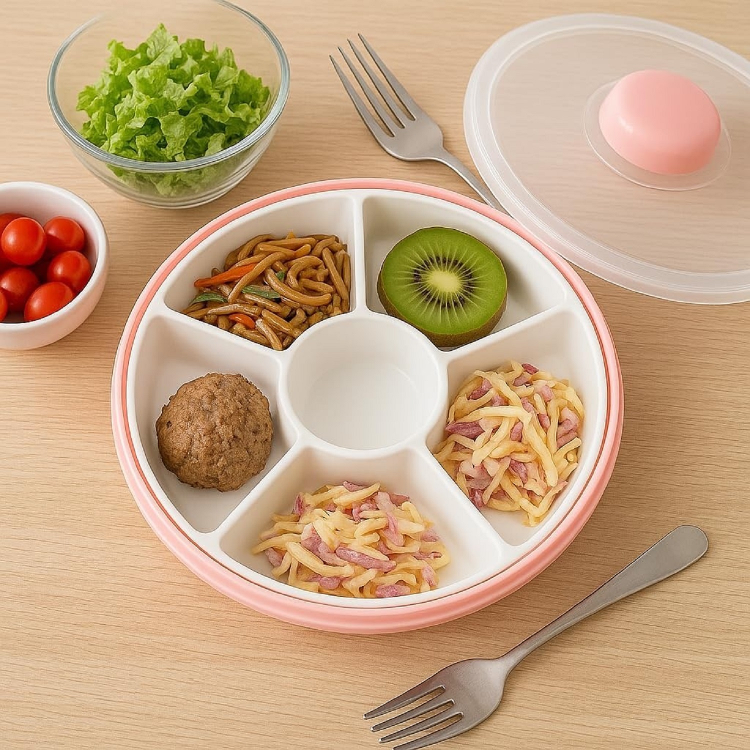 thumbnail video image 2 of Nazarian 5-Compartment Snack Container, 5.4 cup capacity Dishwasher Safe, 2 of 7