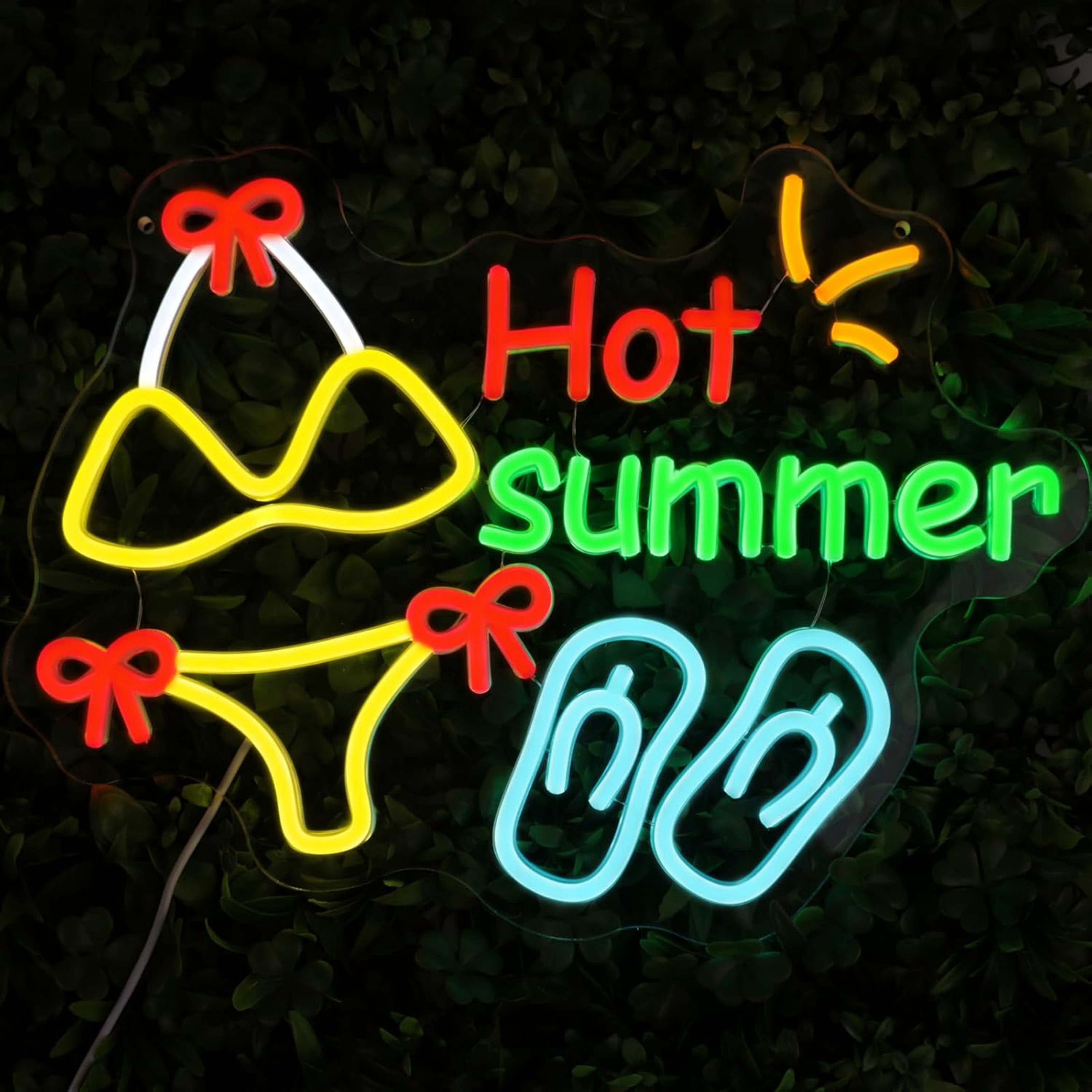 thumbnail video image 2 of UPONRAY Hot Summer Neon Signs, 15.7"*11.4" Dimmable & USB-Powered LED Neon Light, Stylish Wall Decor for Home, Beach Bar, Natatorium, Swimming Pool, 2 of 10