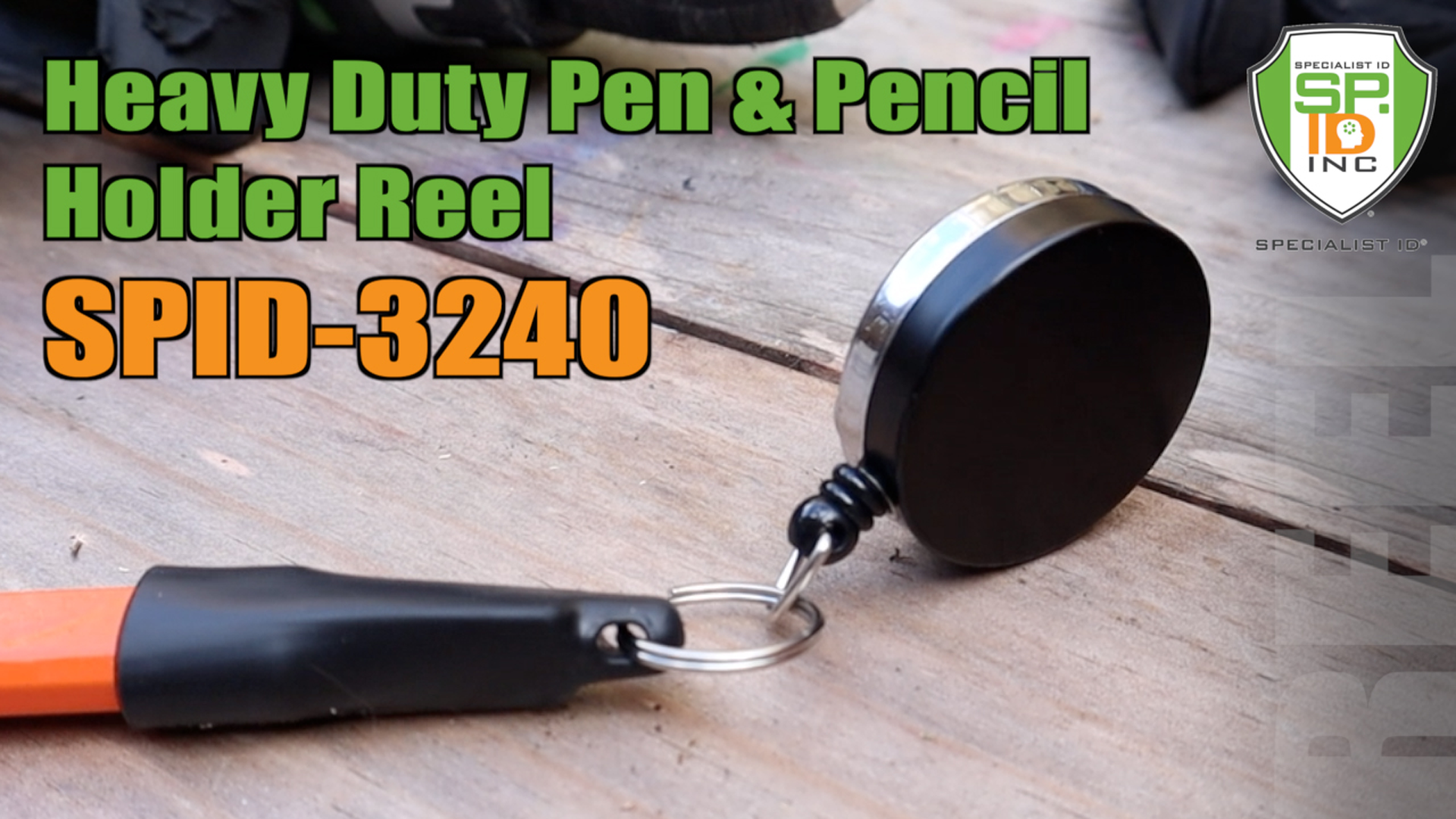 thumbnail video image 2 of 5 Pack - Heavy Duty Retractable Pull Pen & Pencil Holder - Ideal Grip for Markers & Carpenter Pencils - Features a Thicker Nylon Cable, Self Retracting Reel & Tight Metal Belt Clip by Reel-N-Rite(TM), 2 of 9