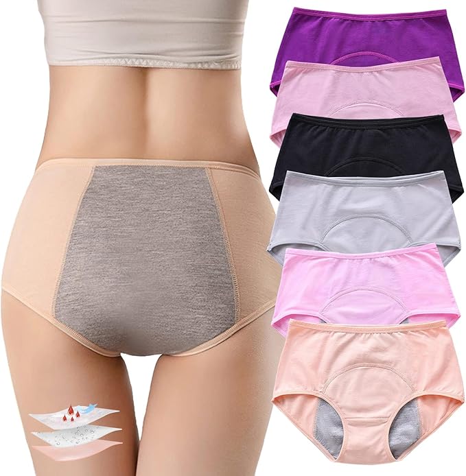 thumbnail video image 2 of Panties for Women Over 60 Leak proof Ladies Underwear Washable，Cotton Incontinence Underwear for Women, Middle Waisted Panties for Women over 60, Reusable Protective Briefs, 2 of 12