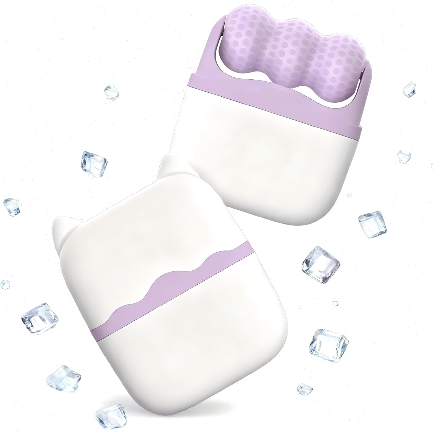 thumbnail video image 2 of Wiher Ice Roller for Face,2-in-1 Dual-Sided Cooling Facial Massager for Puffiness Relief,Skin Tightening,Wrinkle Reduction,Beauty Women Gift(Purple), 2 of 11