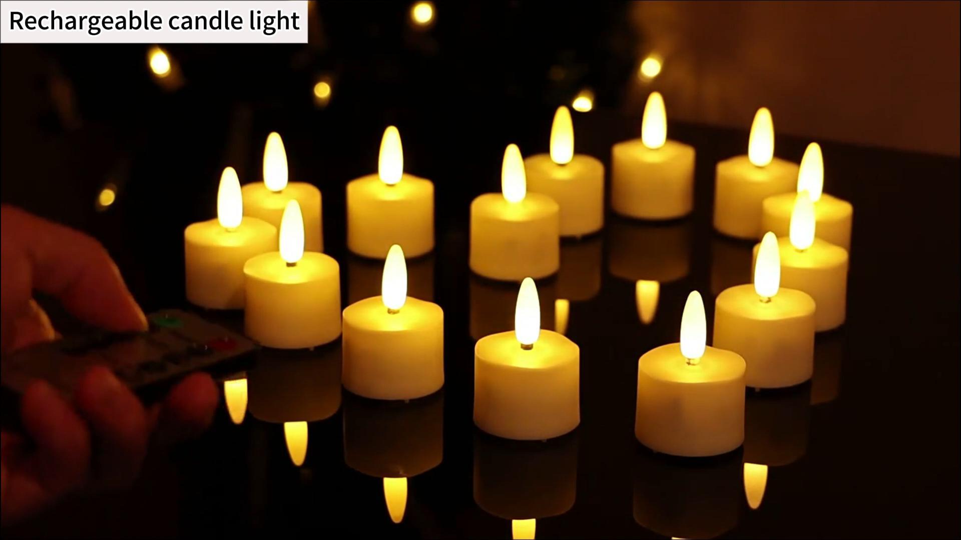 thumbnail video image 2 of Rechargeable Candles Tea Lights 6-Pack with Remote Timer, LED Tea Lights Candles , Rechargeable Flameless Candles for Home Decor Seasonal Decor, Dia 1.5"X H 2.2'', 2 of 10