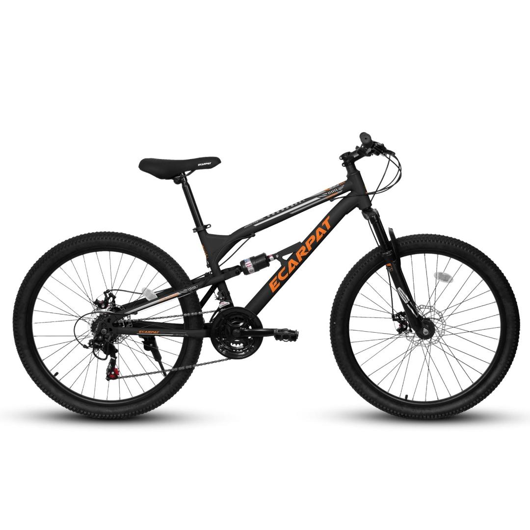 thumbnail video image 2 of 26-Inch Mountain Bike with Shimano 21 Speeds, Mechanical Disc Brakes, High-Carbon Steel Frame, Suspension MTB for Adults & Teenagers, 2 of 8