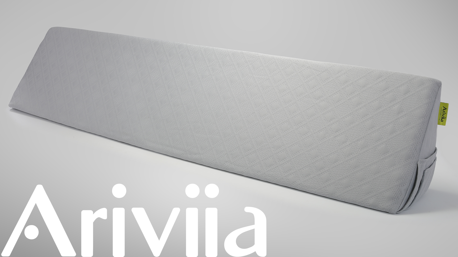 thumbnail video image 2 of Ariviia King Size Gray Bed Wedge Pillow, Bed Gap Filler, Triangle Foam Bolster Wedge Pillow for Sleeping Reading Back Support, 2 of 7