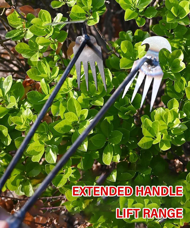 thumbnail video image 2 of Weeding Artifact Uprooting Weeding Tool Weed Puller Tool 2 PC Gardening Tools 4 Teeth Long Handle Shovel Manganese Steel Gardening Hand Weeder Tool Metal Handle 11 Inch Length, 2 of 8