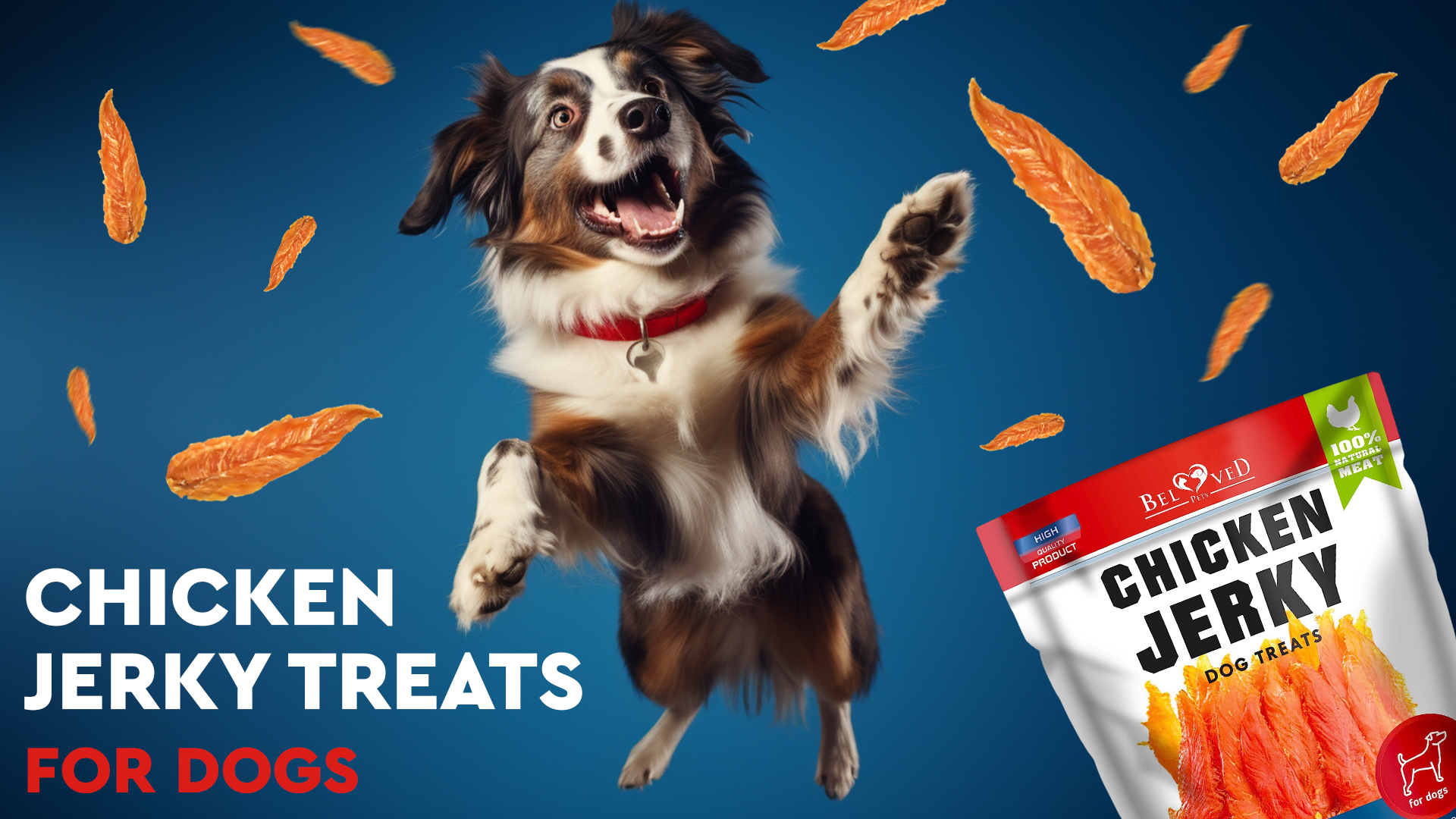 thumbnail video image 2 of Chicken Jerky Dog Treats 1.5 Lb - Human Grade Pet Snacks & High Protein Meat - All Natural High Protein Dried Strips - Best Chews for Training Small & Large Dogs - Bulk Soft Pack Made for USA, 2 of 8