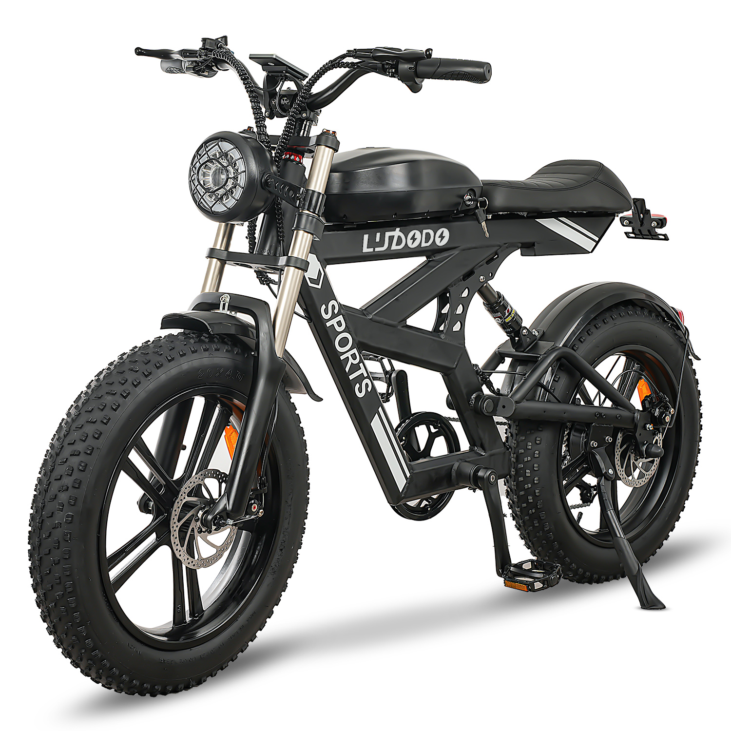 thumbnail video image 2 of AK2 Electric Dirt Bike for Adults Peak 1000W 48V 17.8AH Top Speed 34MPH 75Miles Long Range Motor Motorcycle，Double Disc Brake,20*4.0 Fat Tire Off-road E-Bike, 2 of 14