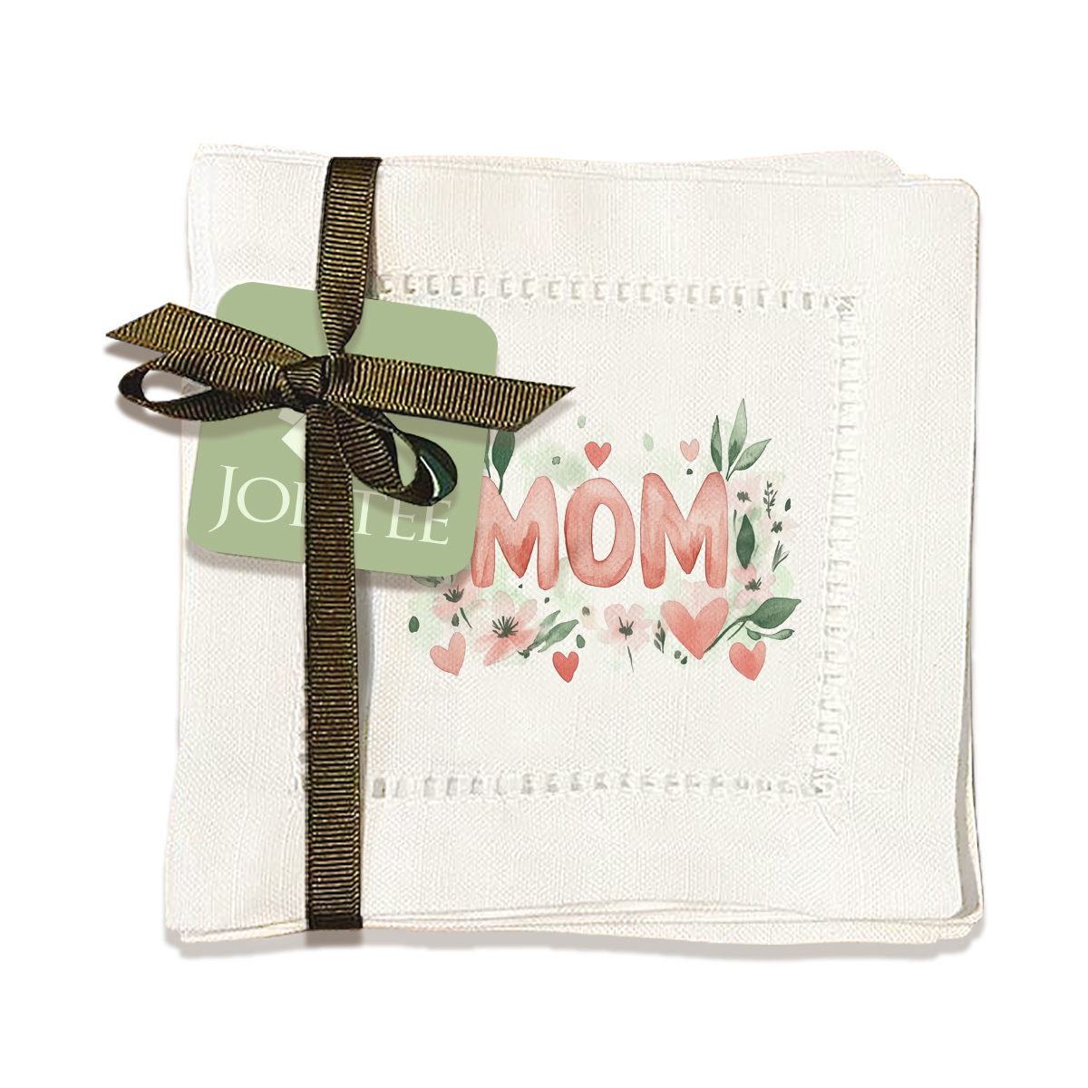 thumbnail video image 2 of Jolitee Decorative Hemstitch Cocktail Napkins, 6"x6" Washable Linen-Like Cloth Napkins, Handmade for Entertaining and Everyday Use (Mom Pastel), 2 of 7