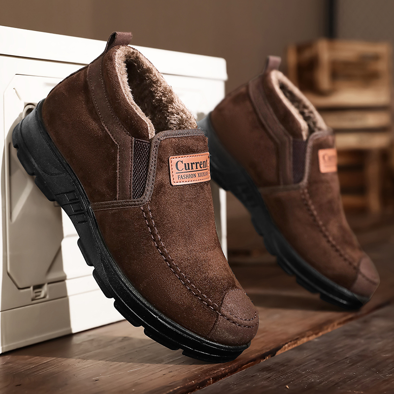 thumbnail video image 2 of YUDAI Men's winter and autumn cotton boots, fashionable and warm, light and durable, anti-slip sole, thick fur, the best gift for your loved one, 2 of 10