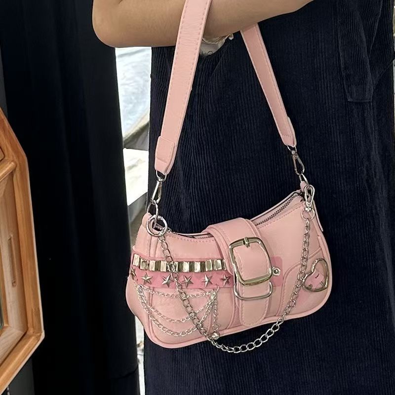 thumbnail video image 2 of Sunyuer Y2K Star Purse Small Shoulder Bag for Women, Punk Style Y2K Handbag, Retro Crossbody Bag for Everyday Daily Use, 2 of 10