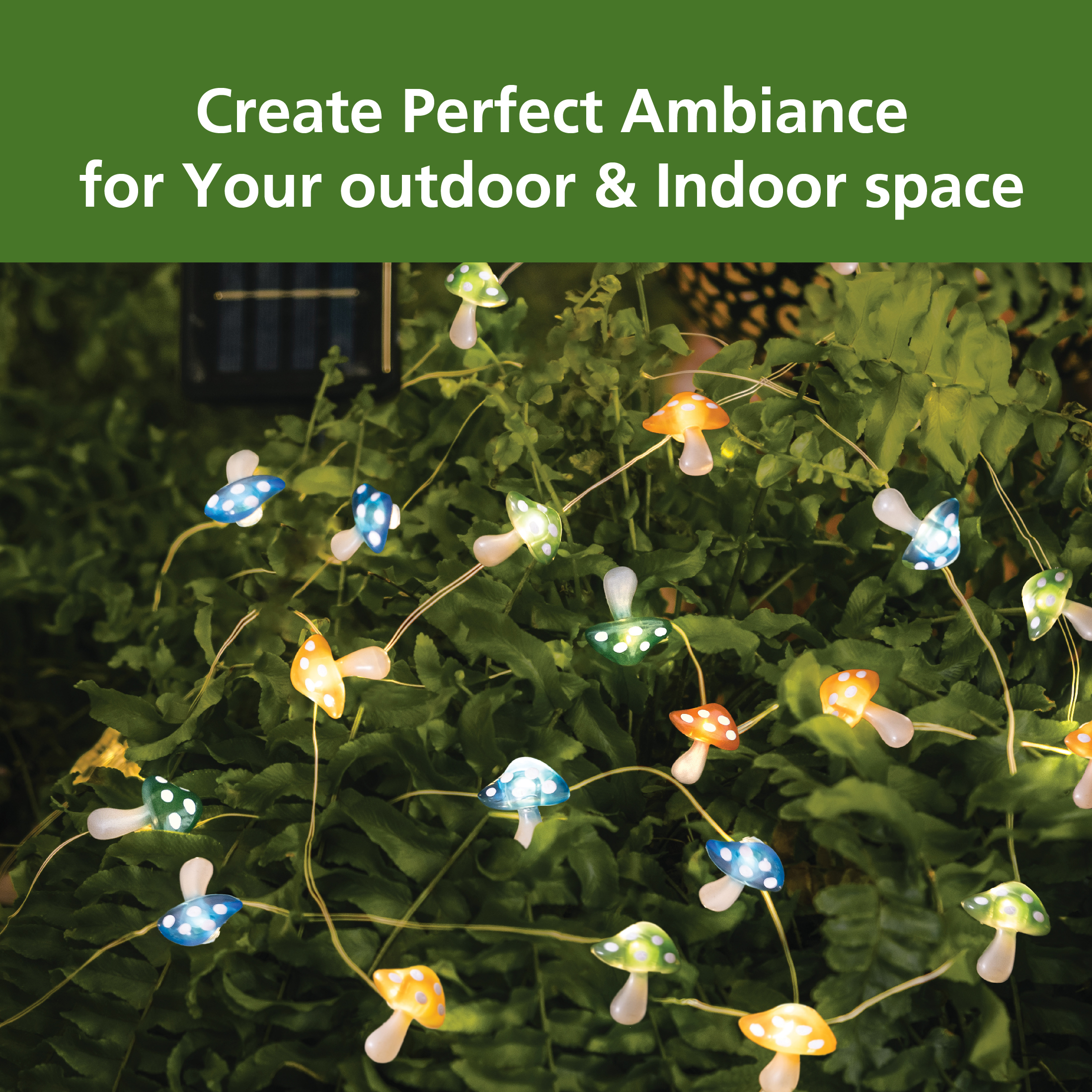 thumbnail video image 2 of Mainstays  Solar 30 Count Mushroom Light, 2 of 12