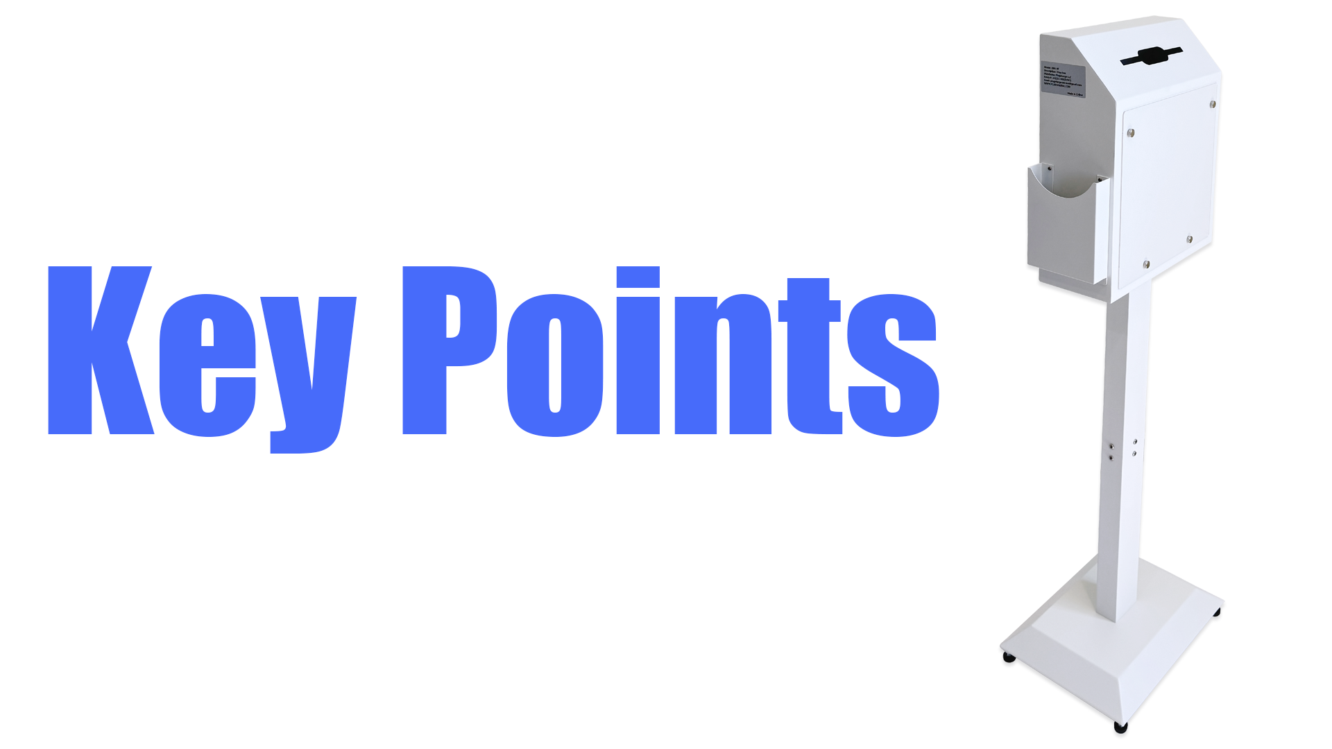 thumbnail video image 2 of Suggestion Box with Stand, Floor Standing Offering Box, Metal Locking Ballot Collection Safe for Voting, Charity, Donation, Church, Election, Hospital Feedback, and Car Rental Key Return, White, 2 of 10