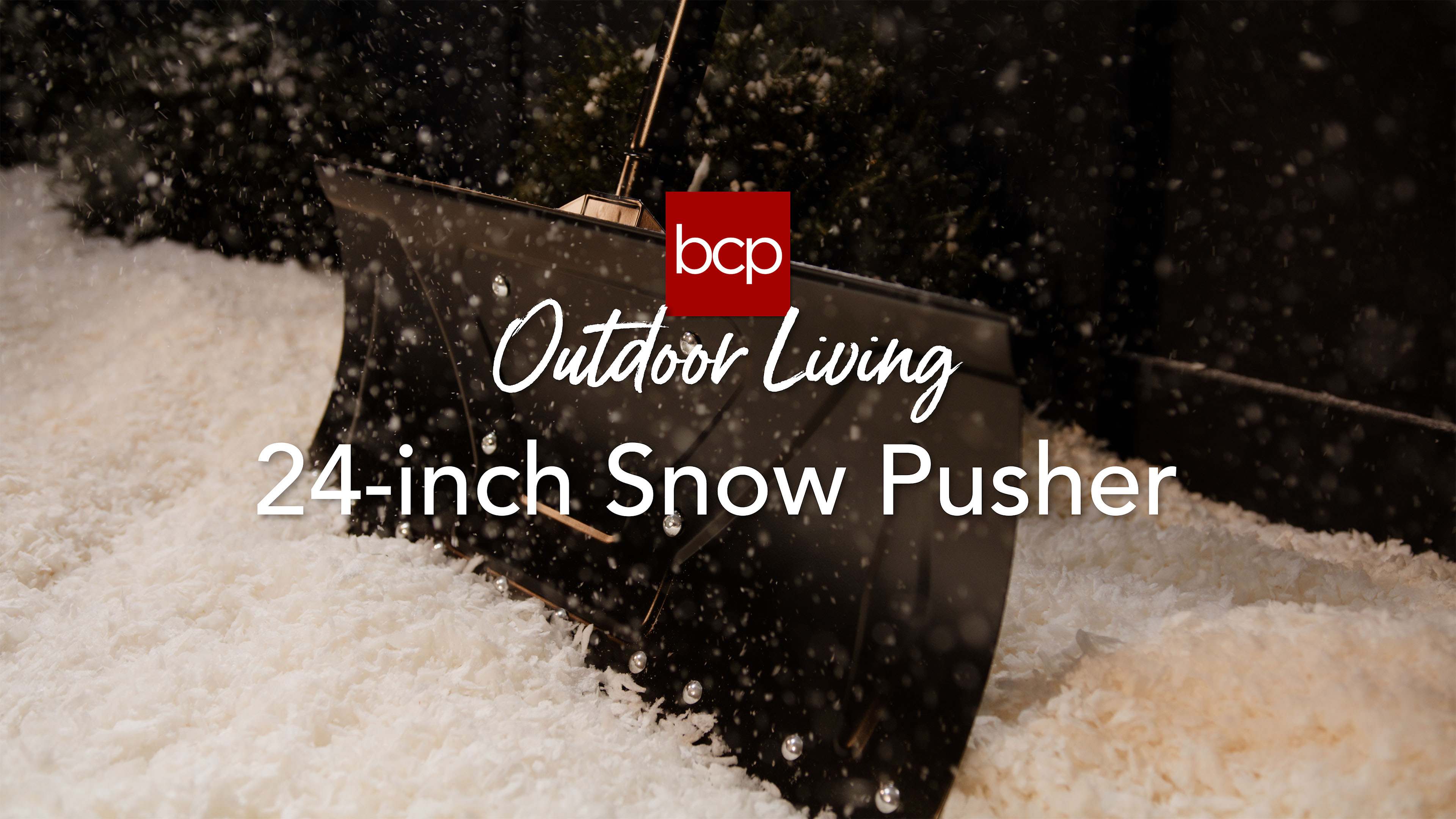 thumbnail video image 2 of Best Choice Products 24" Snow Pusher, Heavy Duty Snow Shovel - Black, 2 of 7